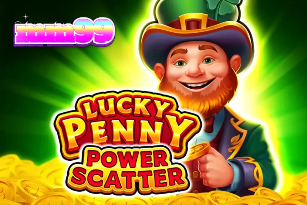 Giao diện trò chơi Lucky Penny Power Scatter với chủ đề rừng xanh và yêu tinh may mắn
